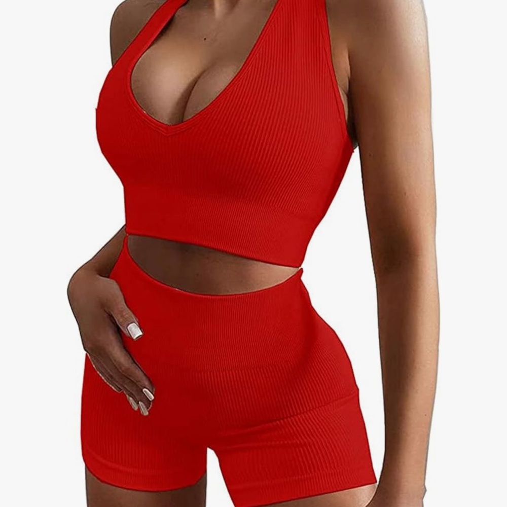 Red workout set size small